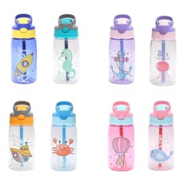 Wnatn Botella De Agua Con Popote Para Niños, 500 Ml