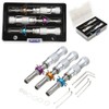 YQLEISHI 3 Piece Tubular Lock Pick Set，7 Pins Adjustable Tubular