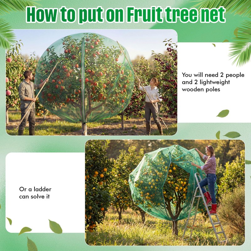 Ribbonlic 20W x 20L Ft Extra Large Fruit Tree Netting