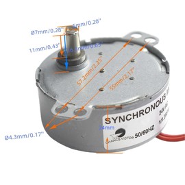 CHANCS Synchronous Motor TYD-50 24V AC 1/1.2RPM CCW 4W Fixed Rotation Electric Motor for Cat Litter Box