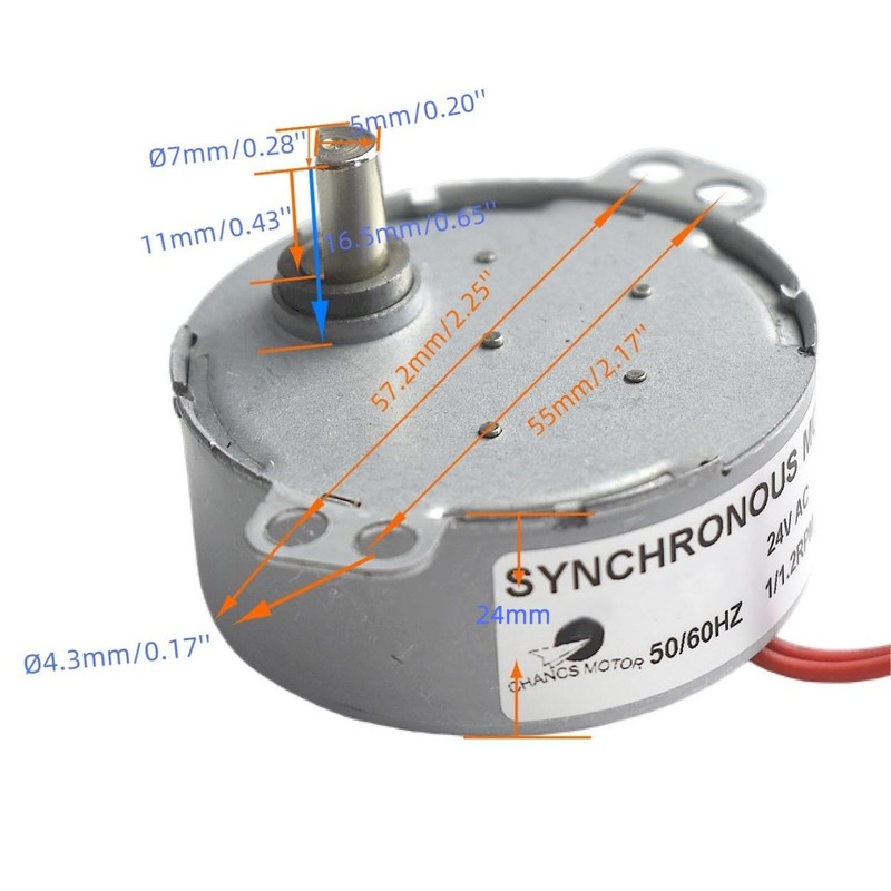 CHANCS Synchronous Motor TYD-50 24V AC 1/1.2RPM CCW 4W Fixed