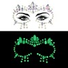 6Pcs Luminous Rhinestones Face Temporary Tattoos Glitter Festival Face Stickers