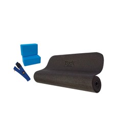 Body Sport 4-Piece Yoga Kit, (1) 72 in. x 1/4 in. Fitness Mat, (2) Blue Blocks, (1) 8 ft. Exercise Strap - Beginner Set for Home Fitness & Gym Workouts