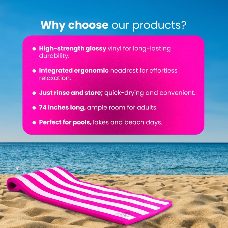 Cococabana 74 inch Foam Float for Pools & Lakes Vinyl