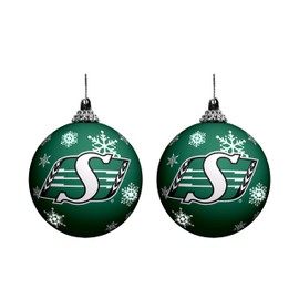 The Sports Vault by Inglasco CFL Saskatchewan Roughriders Light Up Shatterproof Ornament, 2-Pack