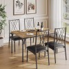 Jojoka Dining Set Table with Upholstered Chairs for 4, Small