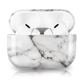 Newseego AirPods Pro 2 2022 Hülle für Mädchen Frauen, Stilvolle und Exquisite Marmormuster Harte PC-Hülle für Airpods Pro 2.Generation Tragbare Stoßfeste Schutzhülle für AirPods Pro 2 Ladehülle-Weiß