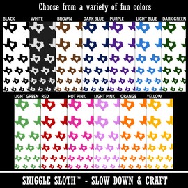 Texas State with Heart Temporary Tattoo Water Resistant Fake Body Art Set Collection - White (One Sheet)