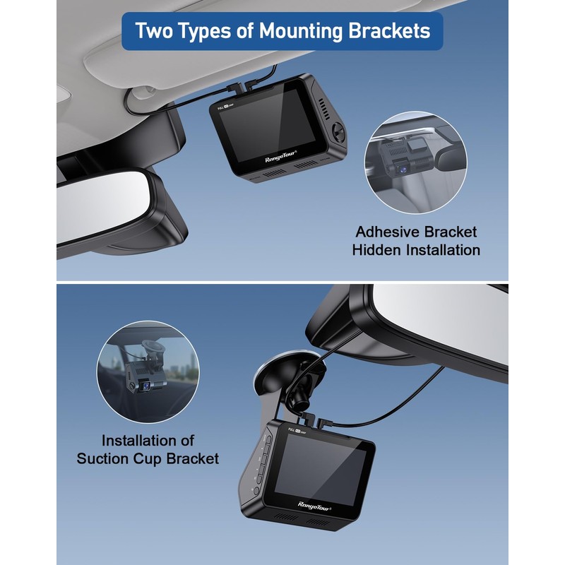 Range Tour Car Dash Cam Front and Rear, Dual Dashcam