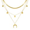 JJDreams Ladies Layered Chain Crescent Pendant Necklace with Pendant Coin