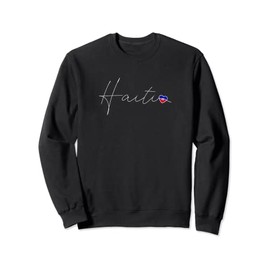 Haiti Simple Love Haitian Flag Heart on Haiti Sweatshirt