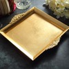 TABLECLOTHSFACTORY 2 PCS - Gold 10" Square Decorative Plastic Serving