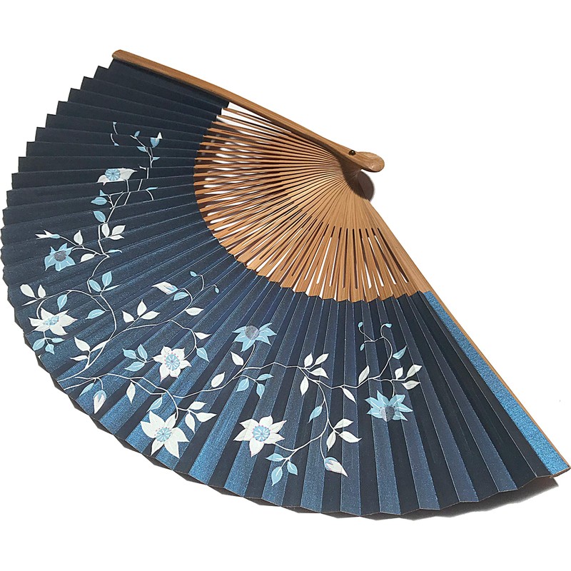 Hana-Kanzashi Women's Iron Wire Handled Fan Set with Stainless Steel