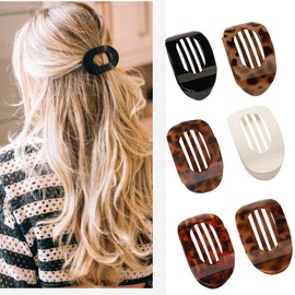 JDF3CISH 6PCS Horquillas Planas para Cabello, Pinzas para Curvas para Mujeres Cómodas, Pasadores Mujer Ideales para Peinados en Niñas y Cabello Grueso y Fino, 6 Estilos, Antideslizante