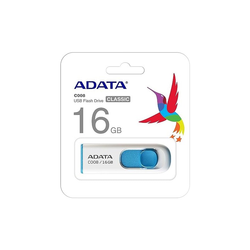 ADATA, memoria flash drive, USB 2.0, 16 GB, deslizable, modelo