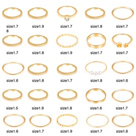 ONESING 25 Pcs Knuckle Rings for Women Stackable Rings Sets Vintage Joint Finger Rings Gold Rings Set for Women