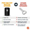 Pop-the-Top Beer Bottle Opener (Black): Automatic Bottle Cap Opener, Push