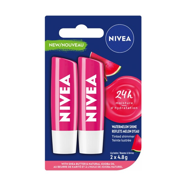 Nivea Watermelon Shine Lip Balm 2 x 4.8 g
