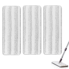 Microfiber Mop Cleaning Pads Flat: 6 Packs 13" X 4.9" Washable Pads for Floor Cleaning Compatible with Tethys & Most 13 Inch Flat Mop - Pads Replacement for Flat Mop or Mop Bucket Set