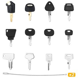 ZUZGO Construction Machinery Key Set Ignition Key Excavator Key Set Universal Replacement Key for Motorcycle Mini Excavator Forklift Wheel Loader (Pack of 12)