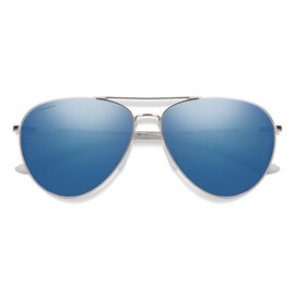 Smith Layback Lifestyle Sunglasses - Silver | Chromapop Polarized Blue Mirror