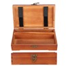 Wooden Sketching Pencil Box Antique Solid Wood Square Children Stationery