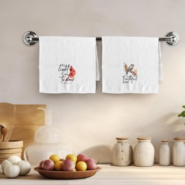 TNUW Christian Bird Kitchen Towels 16x24 Inch, Bible Verse Decor Dish Tea Towels for Kitchen, Birds Lover Gifts for Women Decorative Hand Towel for Bathroom Decor, Christian Gifts for Women, Set of 4