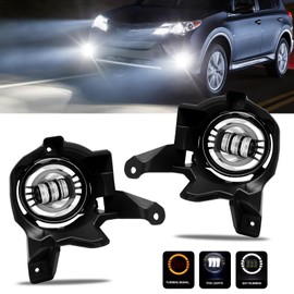LED & DRL Fog Lights for 2013 2014 2015 RAV4 Front Bumper lights with Daytime running Lights and Turn Signal Lights