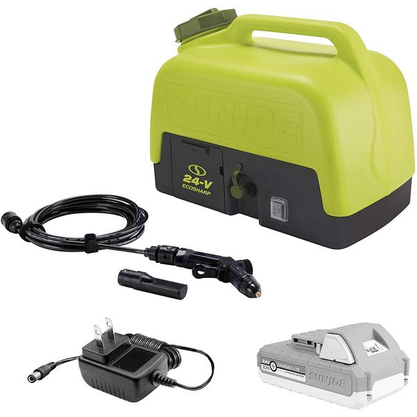 Sun Joe 24V iON+ Cordless Go-Anywhere Portable Sink/Shower Spray Washer Kit, 5 Gal, w/ 2.0Ah Battery + Charger