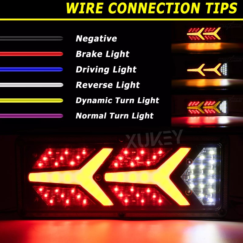 XUKEY Pair 76LED Truck Tail Brake LED Sequential Flowing LED
