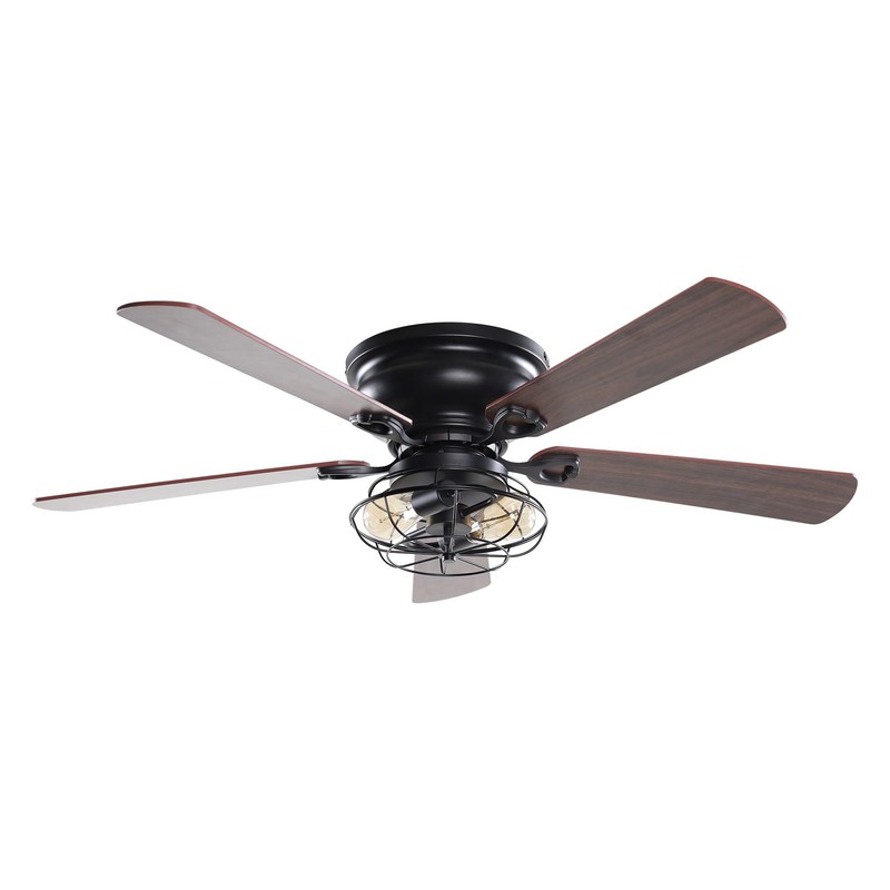 Vaczon 48" Farmhouse Low Profile Ceiling Fan with Light &