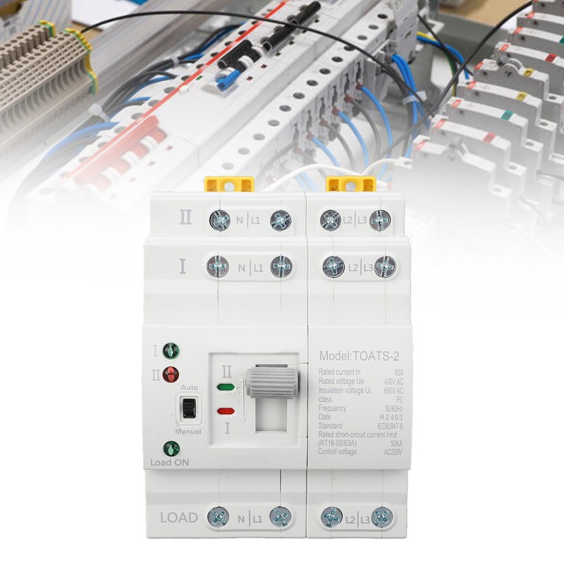 Dual Power Automatic Transfer Switch 4P 63A Emergency Generator Changeover