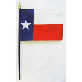 Texas - 4 in x 6 in State Stick Flag