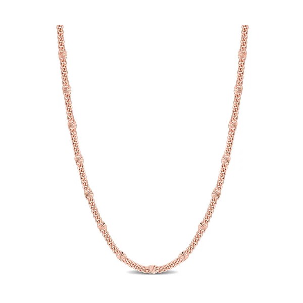 AMOUR Double Curb Link Chain Necklace In Rose Plated Sterling