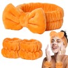 BADGIRRL 3 PCS Orange Spa Headbands and Wrist Set for