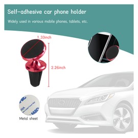 Augeny Car Magnetic Phone Holder, 360 Degree Adjustable Strong Magnet Cell Phone Holder Mount for Auto Air Vent, Universal Vehicle Cellphone Accessories Fit for All Smartphones (Red)