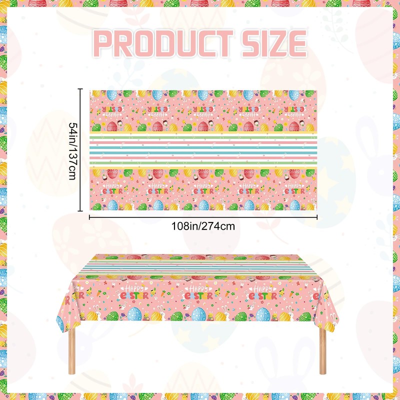 Happy Easter Tablecloth, Easter Tablecloth Cloth, Easter Colourful Egg Cartoon