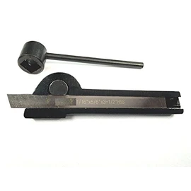 Lathe Cut off Parting Tool Holder 1/2" Width & HSS Blade 1/16"x 5/16" x 3.1/2"