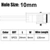 5pcs 10mm AC/DC 12-24V LED Metal Indicator Light Waterproof Signal