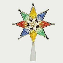 holidaytime NEW HOLIDAY TIME 8'' STAR  WHITE LIGHTS .MULTI PANELS CHRISTMAS Tree Topper