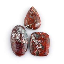 CRYSTALINES 3pcs AAA Natural Crazy Lace Agate Gemstones Wholesale Cabochon Mix Shape Wire Wrapping Jewelry Making DIY Supply, Chakra Healing Crystals, Polished Stones, 25 to 35mm