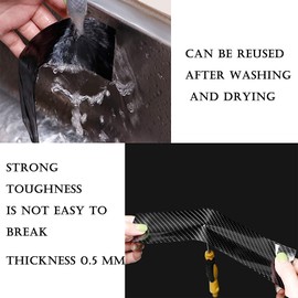 Car Door Sill Sticker, Car Rubber Bumper Spoiler Edge Protection Carbon Anti Scratch Sticker Universal Car Door Protection (5 cm x 3 m, Black)