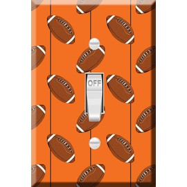 Toggle Wallplate, Single Light Switch Cover Plate - American Football on Stripes