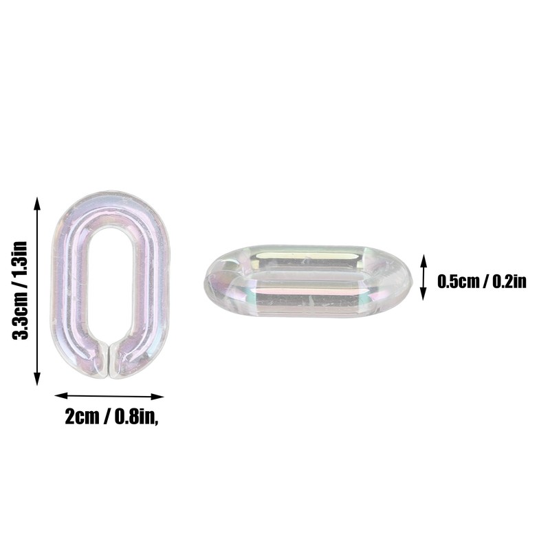 50PCS Acrylic Linking Rings Transparent DIY Assemblable Transparent Color Plating