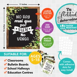 Decorably Spanish Motivational Posters for Kids, 15 Spanish Posters for Classroom High School, 11x14in Spanish Posters for Classroom Middle School, Spanish Classroom Decorations Middle School