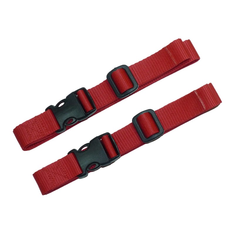 Webbing Strap with Quick Release Buckle, Pack of 2 (Red,