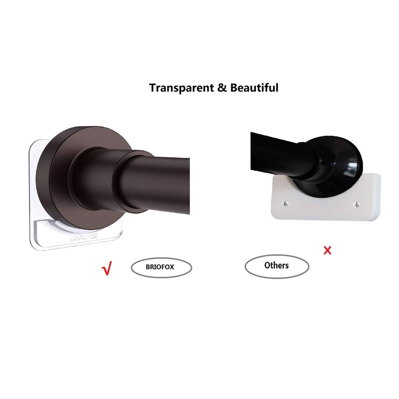 BRIOFOX Adhesive Shower Curtain Rod Holder | No Drilling |
