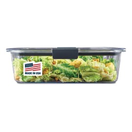 Rubbermaid Brilliance Large Food Storage Container, 9.6 Cup, BPA-Free, Leak-Proof, Clear