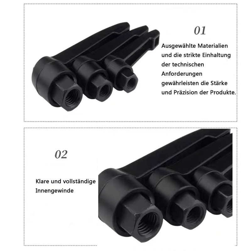 WUDQIJI Adjustable Clamping Lever Handle 4 Pieces M8 Female Thread