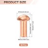 sourcing map 30 Pcs 15/64" x 35/64" Round Head Copper